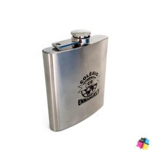 Cantil Porta Bebidas Whisky 6OZ OU 7OZ inox REF: Z607 Inox Escovado  Gravação a Laser   